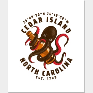 Cedar Island, NC Octopus Summer Vacation Posters and Art